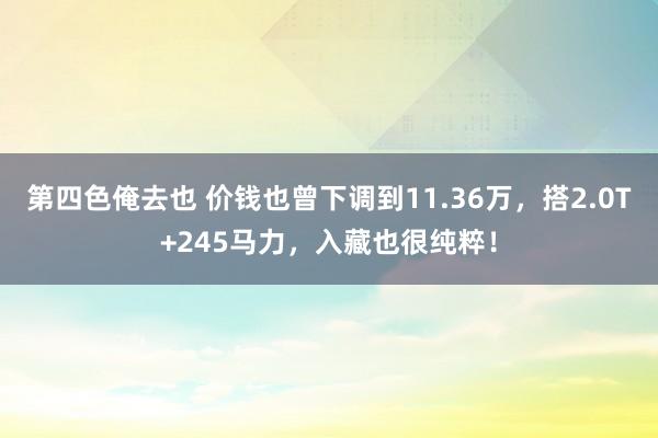 第四色俺去也 价钱也曾下调到11.36万，搭2.0T+245马力，入藏也很纯粹！