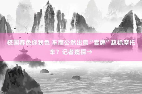 校园春色你我色 车商公然出售“套牌”超标摩托车？记者窥探→