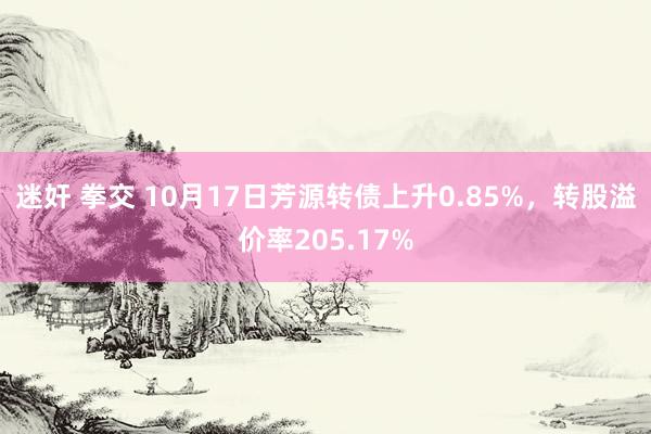迷奸 拳交 10月17日芳源转债上升0.85%，转股溢价率205.17%