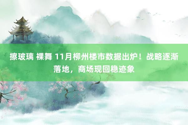 擦玻璃 裸舞 11月柳州楼市数据出炉！战略逐渐落地，商场现回稳迹象