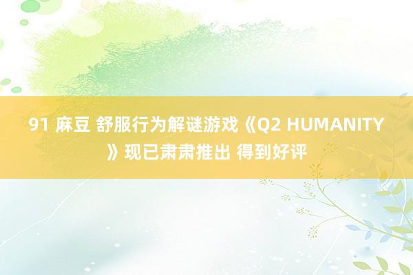 91 麻豆 舒服行为解谜游戏《Q2 HUMANITY》现已肃肃推出 得到好评