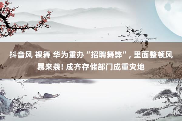抖音风 裸舞 华为重办“招聘舞弊”， 里面整顿风暴来袭! 成齐存储部门成重灾地