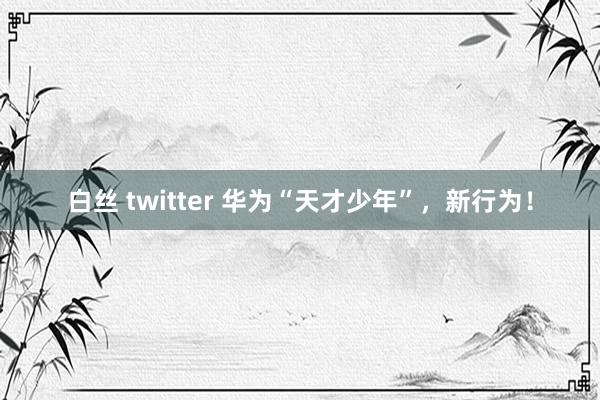 白丝 twitter 华为“天才少年”，新行为！