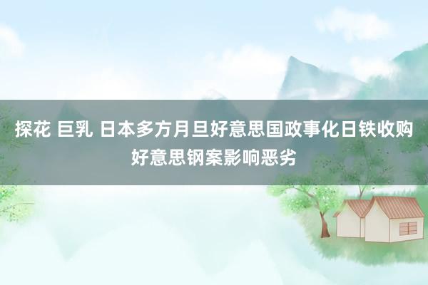 探花 巨乳 日本多方月旦好意思国政事化日铁收购好意思钢案影响恶劣