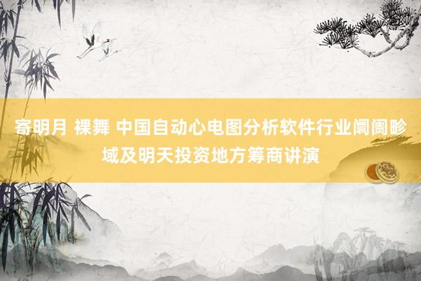 寄明月 裸舞 中国自动心电图分析软件行业阛阓畛域及明天投资地方筹商讲演