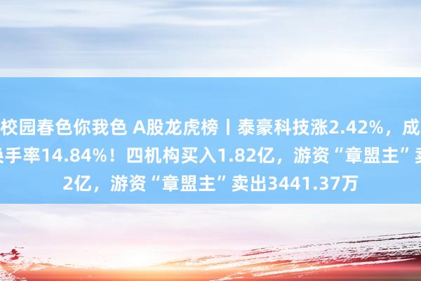 校园春色你我色 A股龙虎榜丨泰豪科技涨2.42%，成交额10.72亿换手率14.84%！四机构买入1.82亿，游资“章盟主”卖出3441.37万