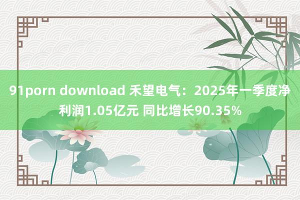 91porn download 禾望电气：2025年一季度净利润1.05亿元 同比增长90.35%