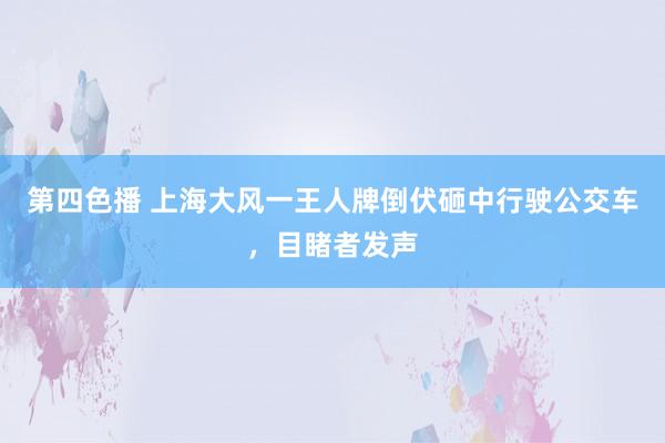 第四色播 上海大风一王人牌倒伏砸中行驶公交车，目睹者发声