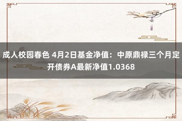 成人校园春色 4月2日基金净值：中原鼎禄三个月定开债券A最新净值1.0368