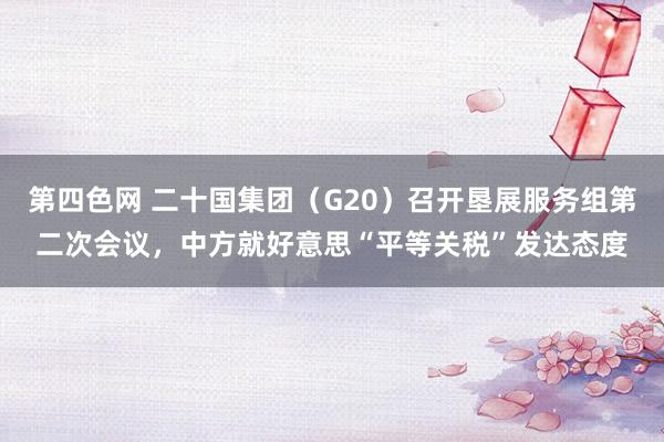 第四色网 二十国集团（G20）召开垦展服务组第二次会议，中方就好意思“平等关税”发达态度